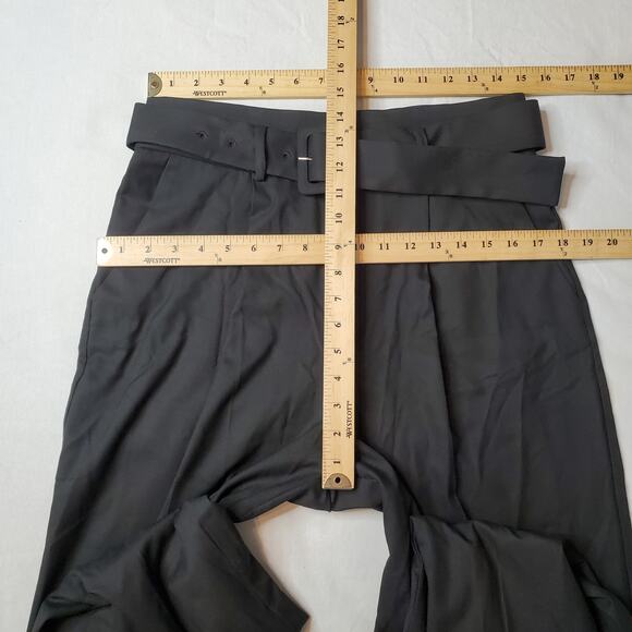 Mango Women's Size 8 NWT Belted Tapered Leg Pants Black - Picture 2 of 8